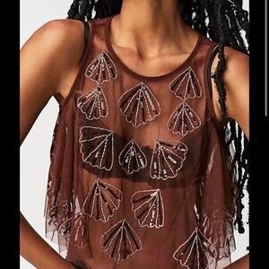 FREE PEOPLE NWT MSRP $128 
Tulsi Mesh Tank Size Small